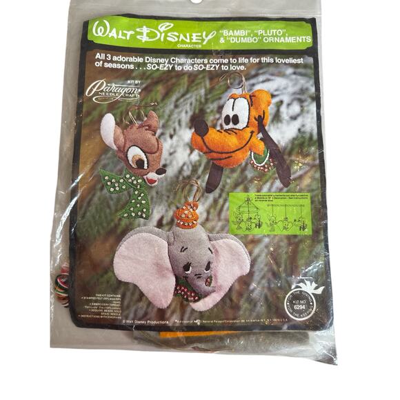 Vintage Paragon Walt Disney Needle Craft Felt Ornament Kit 6294 - Picture 1 of 4